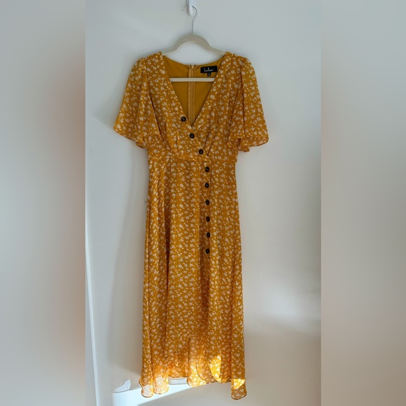 Lulus yellow floral dress - Picture 1 of 5